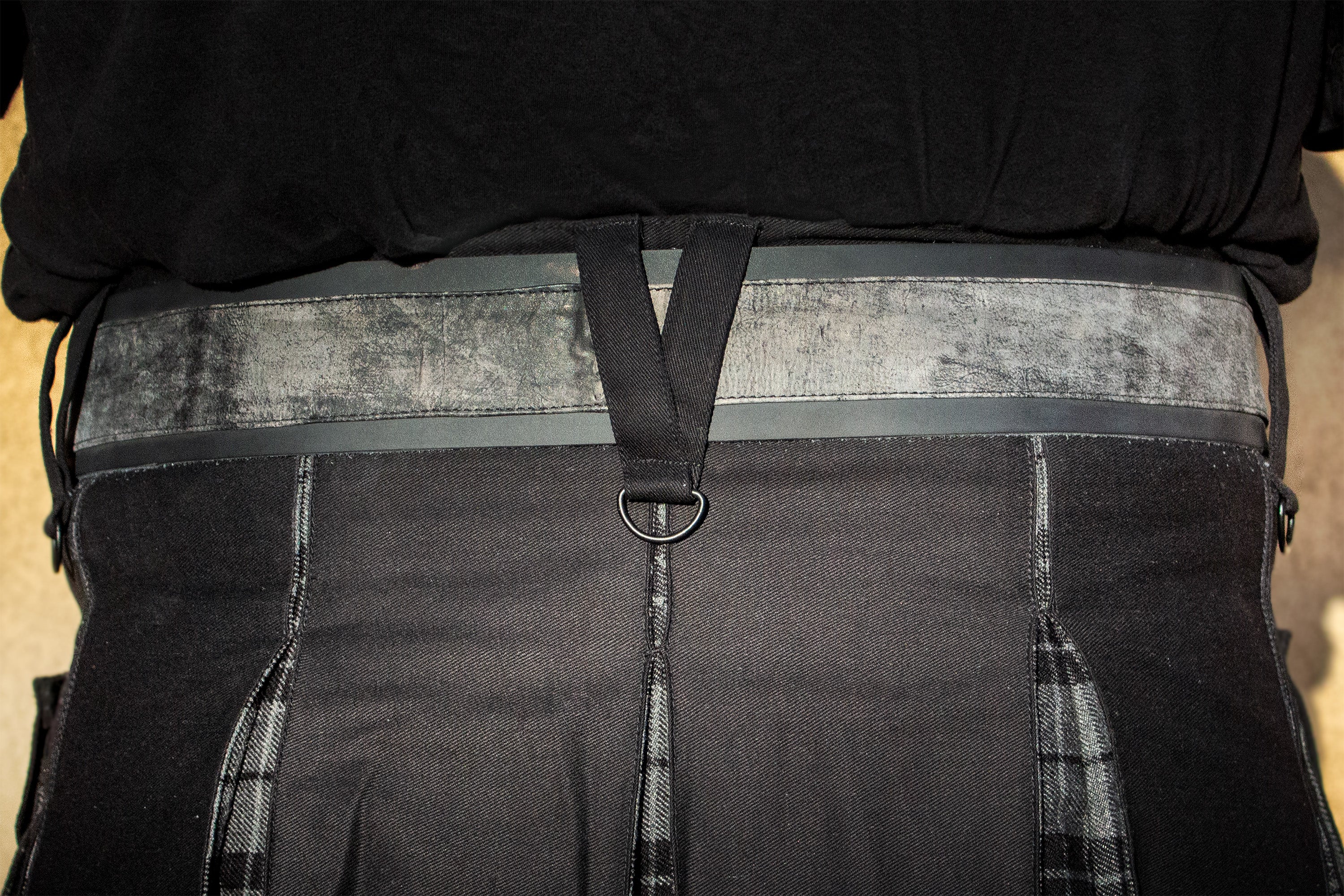 Double Down Kilt Belt - Black w/ Antique Grey