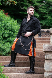 Versatta Gothic Velvet Cargo Kilt - Emberglow