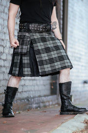 Versatta Inverted Tartan Hybrid Cargo Kilt - Wintergrey