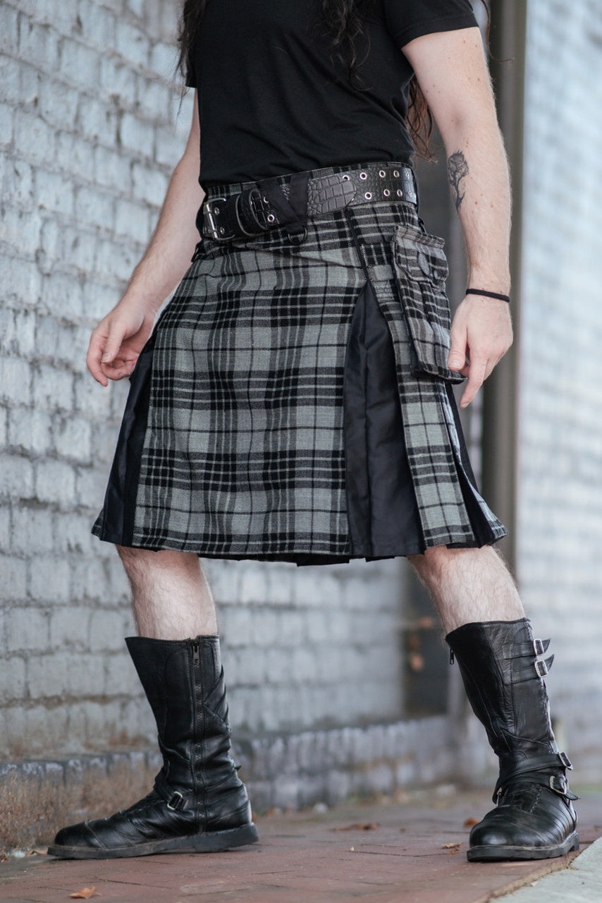 Versatta Inverted Tartan Hybrid Cargo Kilt - Wintergrey