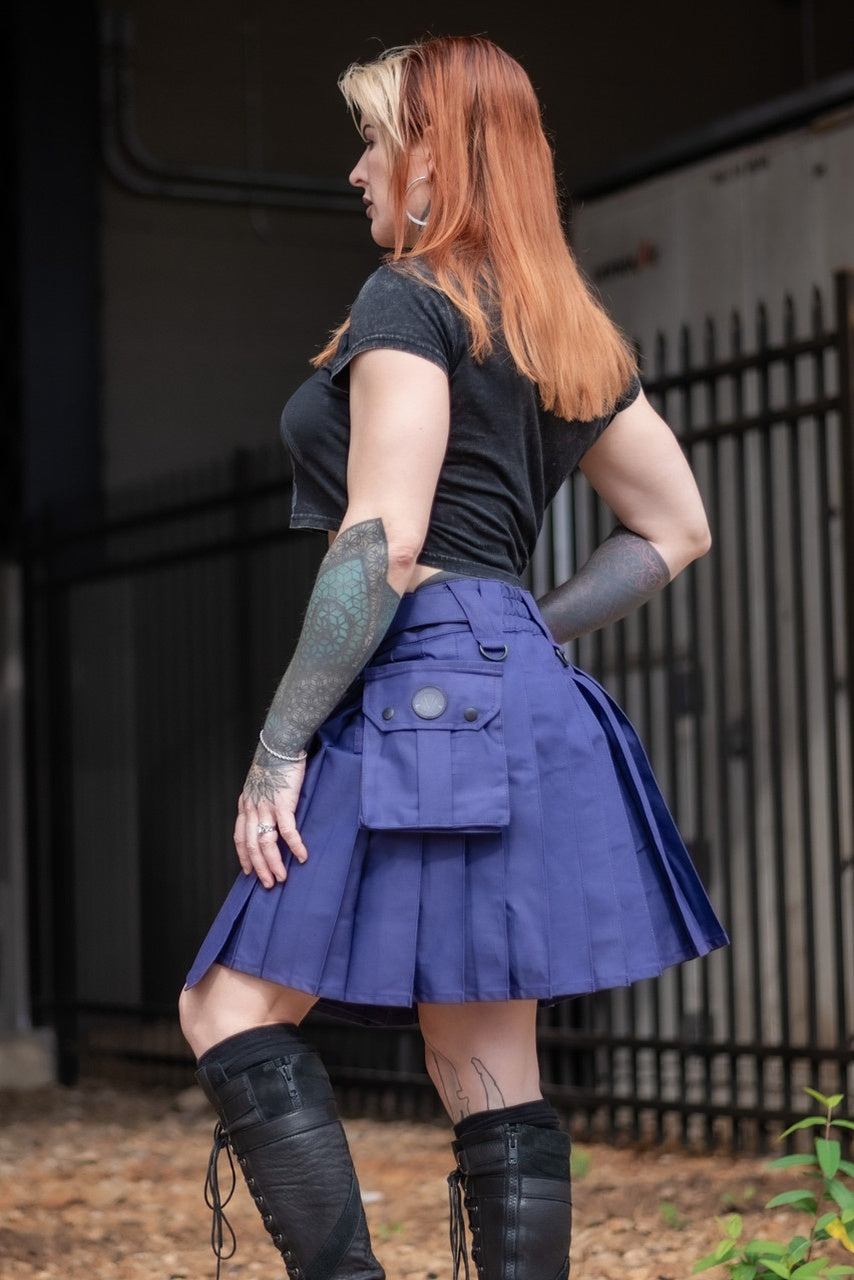 Versatta Knee-Length Cargo Kilt - Purple