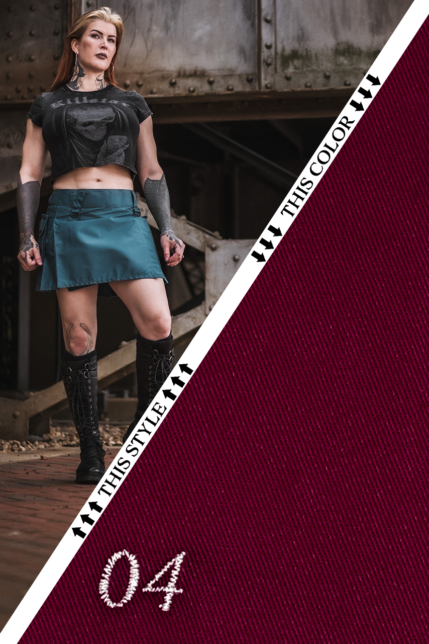 Versatta Mini Cargo Kilt - Burgundy