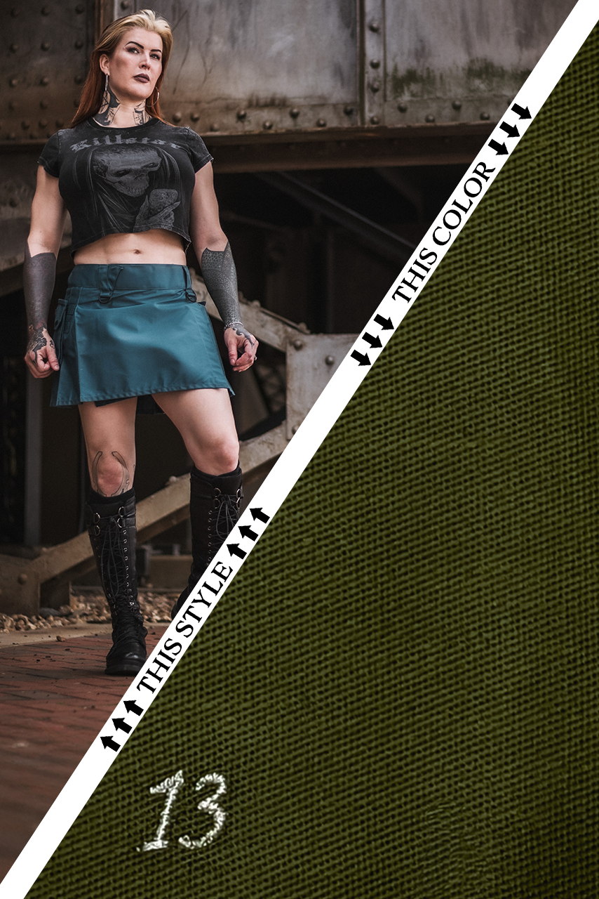 Versatta Mini Cargo Kilt - Olive