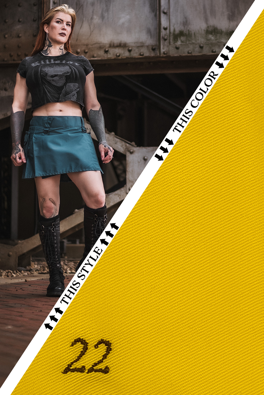 Versatta Mini Cargo Kilt - Yellow