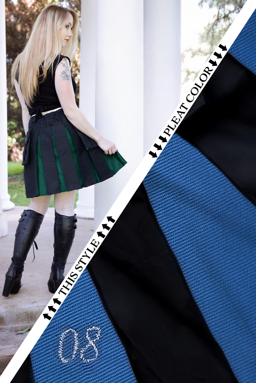 Versatta Knee-Length Hybrid Cargo Kilt - Light Blue