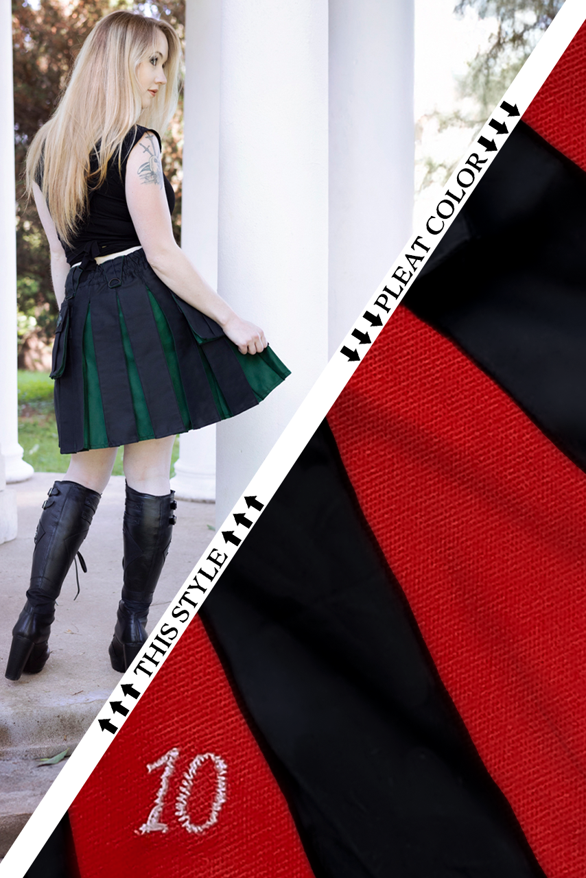 Versatta Knee-Length Hybrid Cargo Kilt - Red