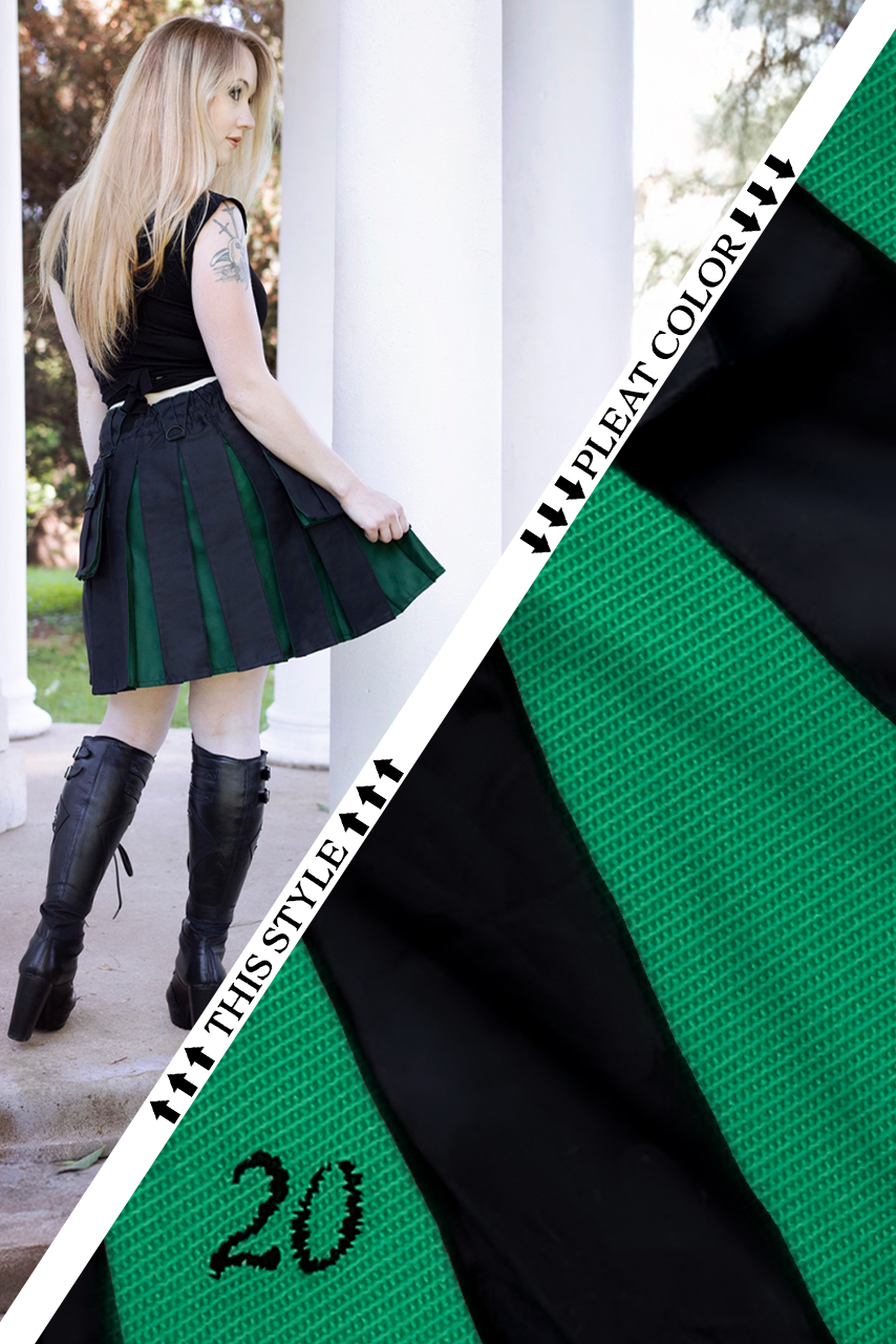 Versatta Knee-Length Hybrid Cargo Kilt - Frost Green