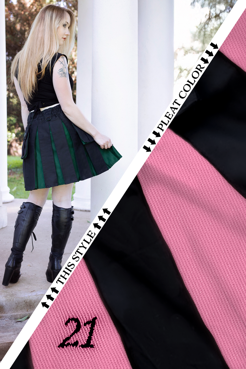 Versatta Knee-Length Hybrid Cargo Kilt - Light Pink