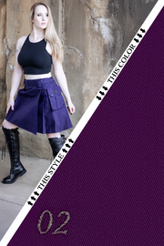 Versatta Knee-Length Cargo Kilt - Bright Purple