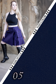 Versatta Knee-Length Cargo Kilt - Navy Blue