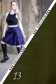 Versatta Knee-Length Cargo Kilt - Olive