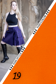 Versatta Knee-Length Cargo Kilt - Orange