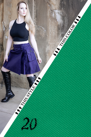 Versatta Knee-Length Cargo Kilt - Frost Green