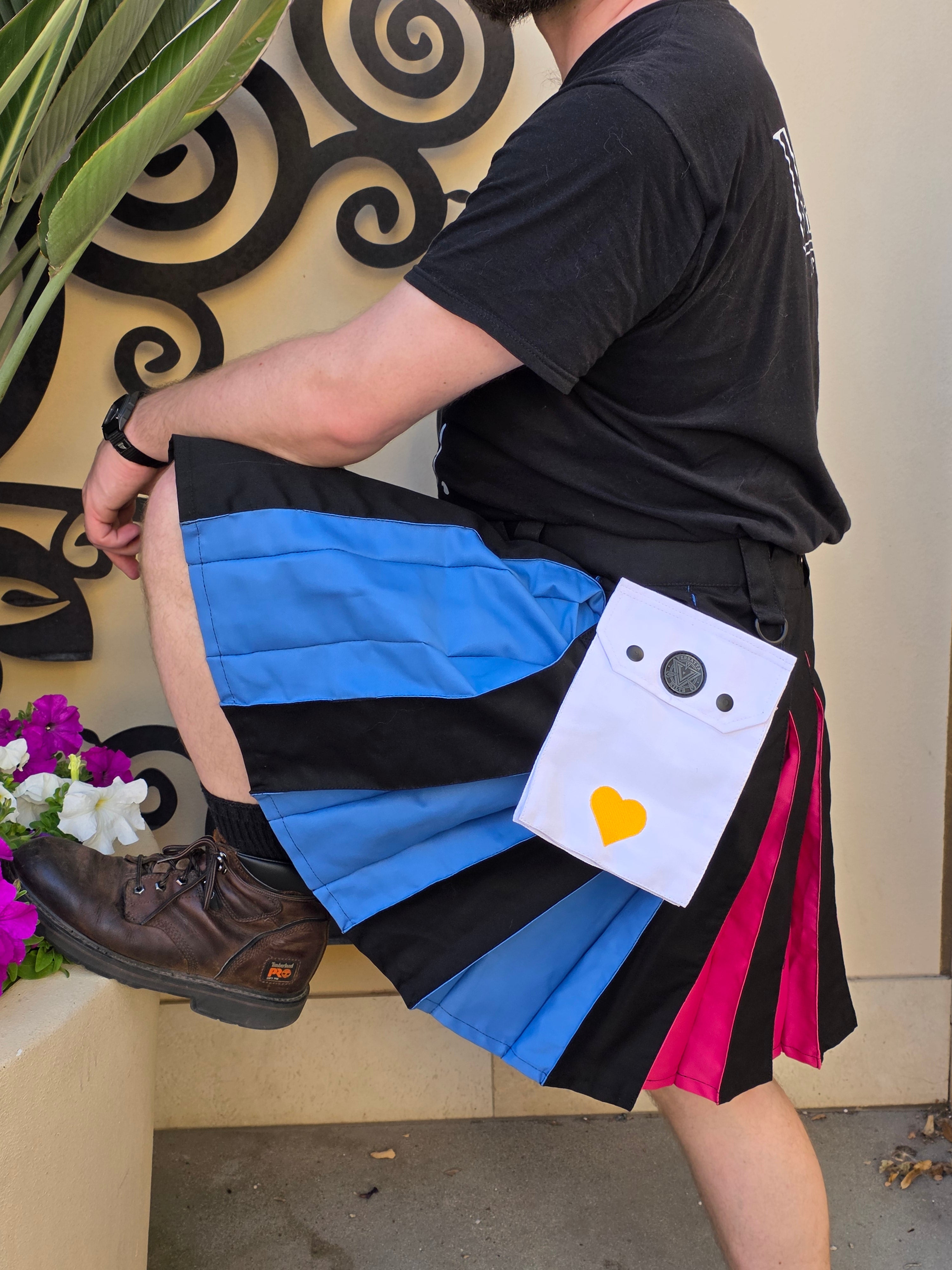 Versatta Knee-Length Polyam Pride Hybrid Cargo Kilt - 19"