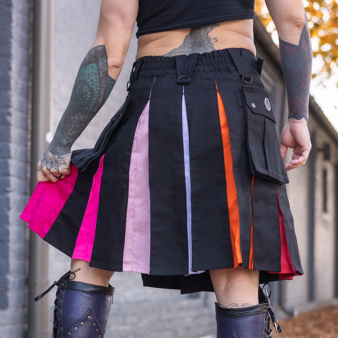 Versatta Lesbian Pride Hybrid Cargo Kilt - 23"