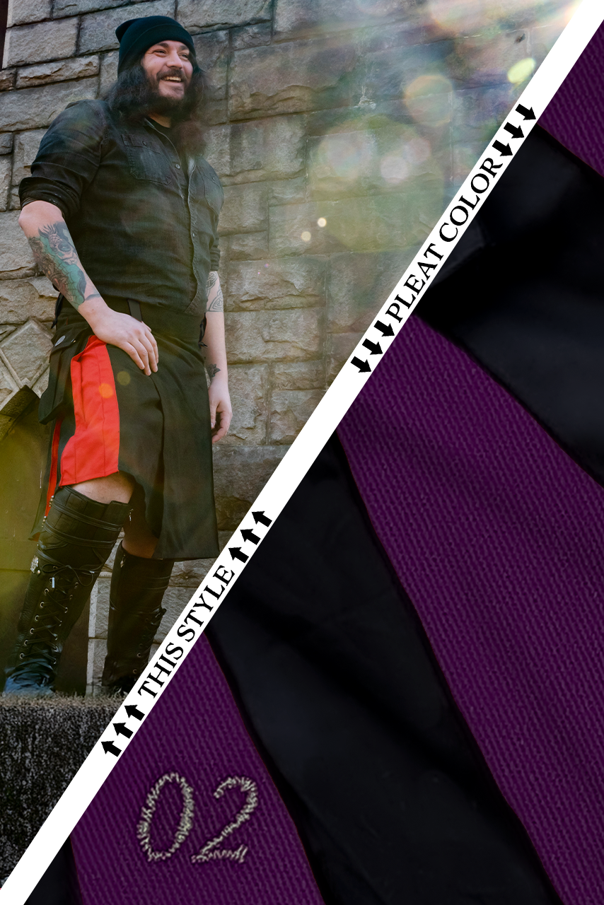 Versatta Big & Tall Hybrid Cargo Kilt - Bright Purple