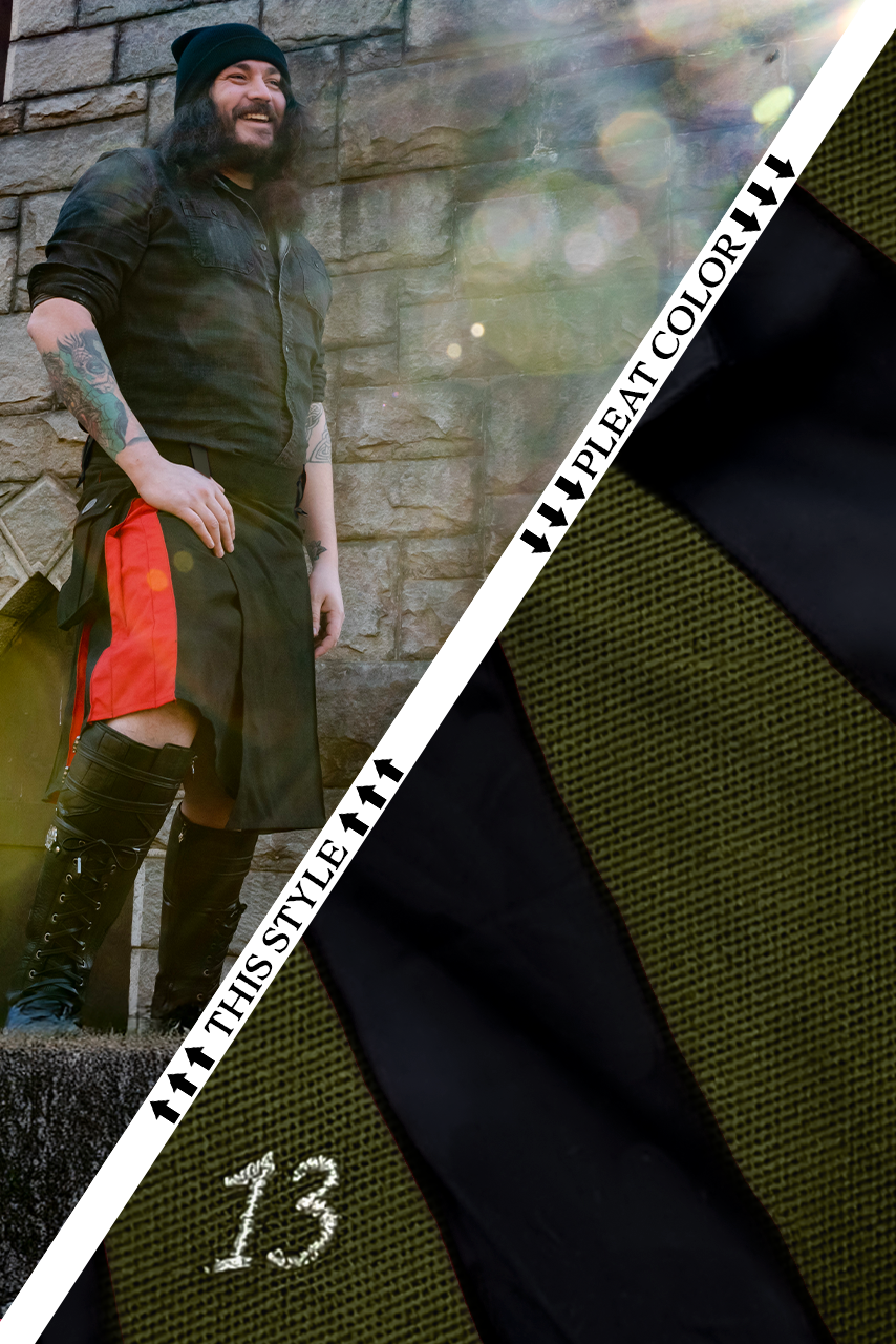 Versatta Big & Tall Hybrid Cargo Kilt - Olive