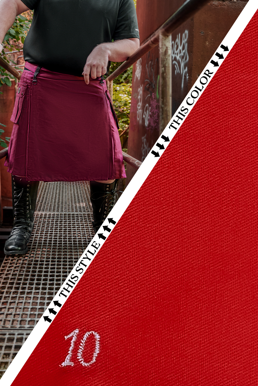 Versatta Big & Tall Cargo Kilt - Red