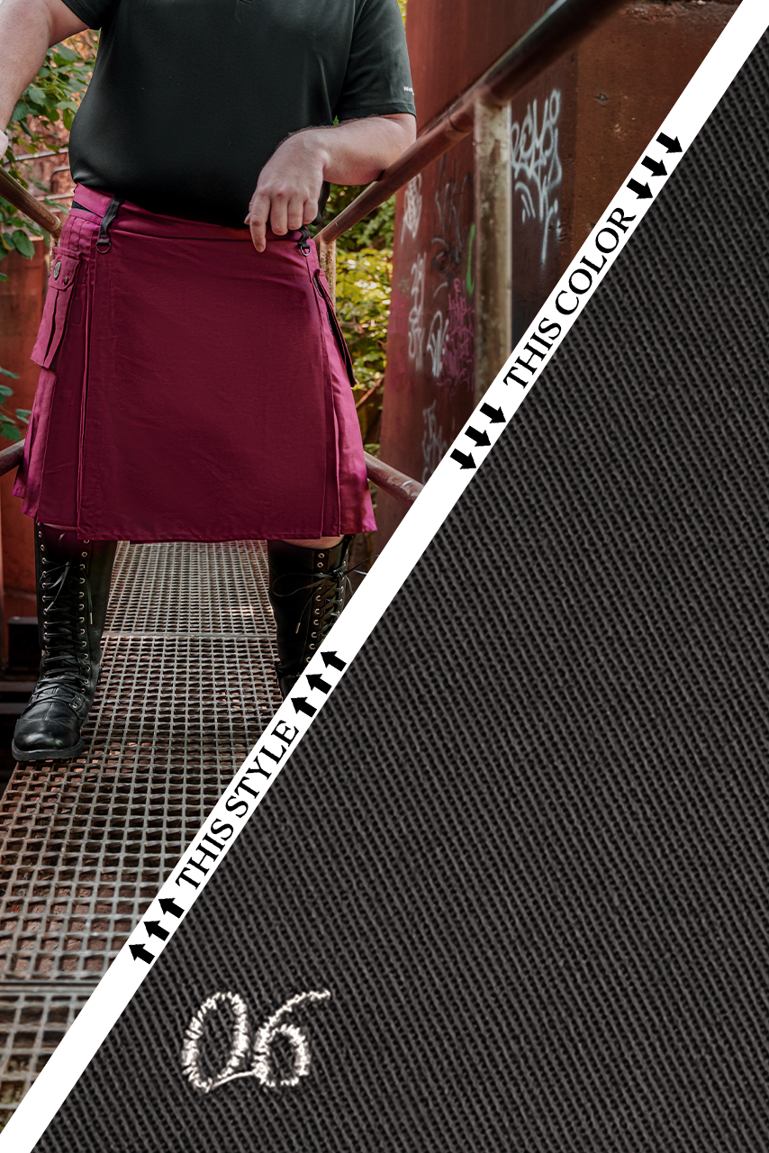 Versatta Big & Tall Cargo Kilt - Dark Gray