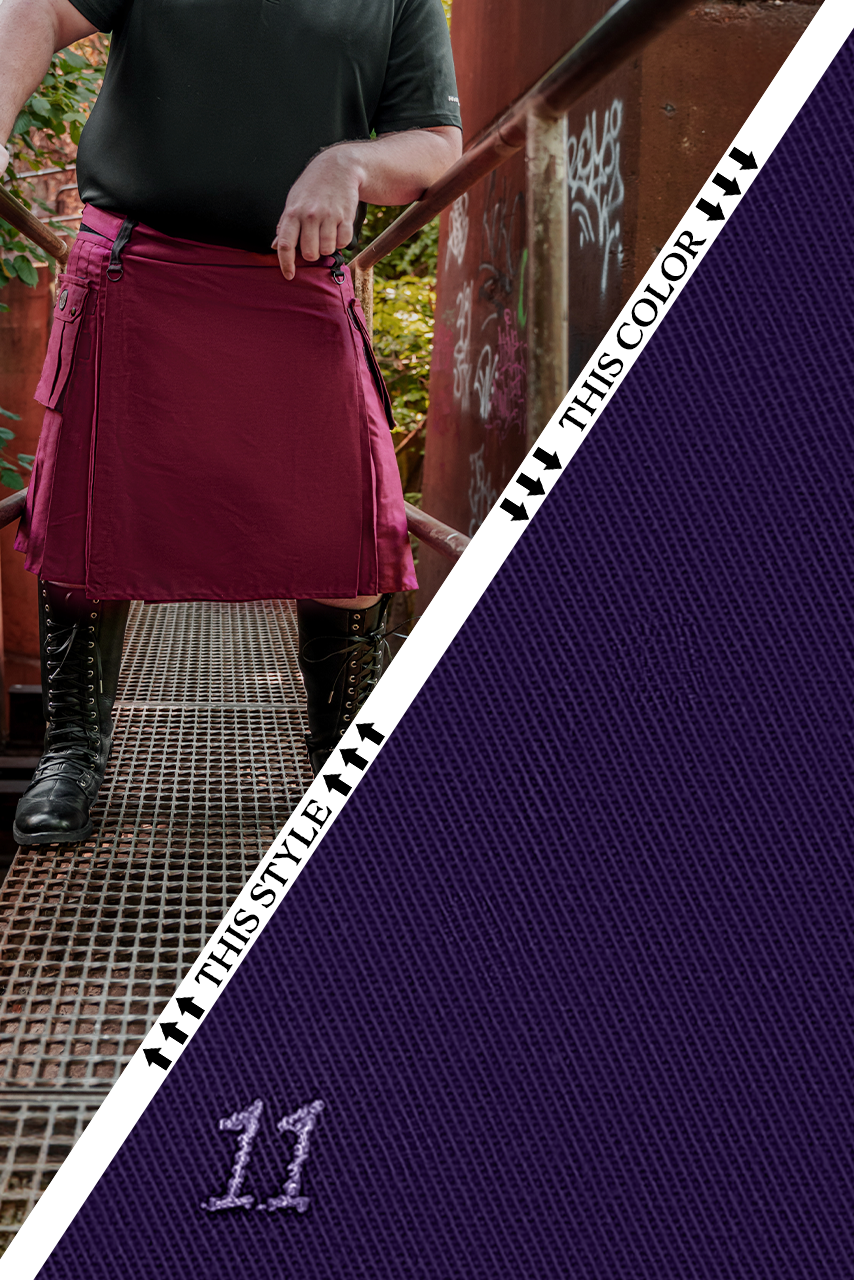 Versatta Big & Tall Cargo Kilt - Purple