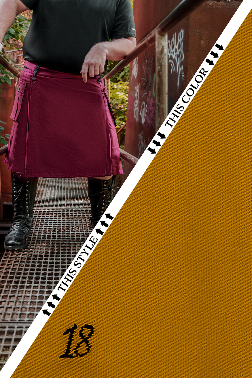 Versatta Big & Tall Cargo Kilt - Gold