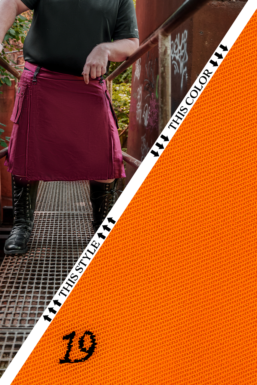 Versatta Big & Tall Cargo Kilt - Orange