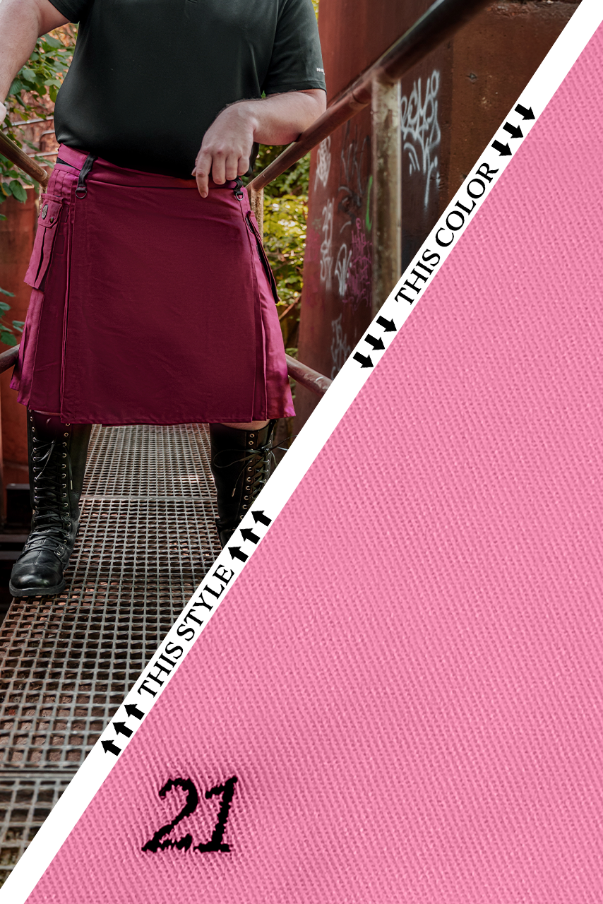 Versatta Big & Tall Cargo Kilt - Light Pink