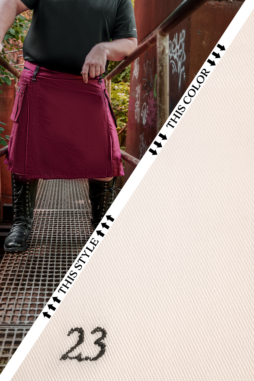 Versatta Big & Tall Cargo Kilt - White