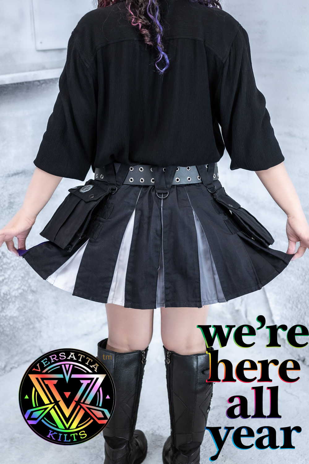 Versatta Mini Ace Pride Hybrid Cargo Kilt - 15"