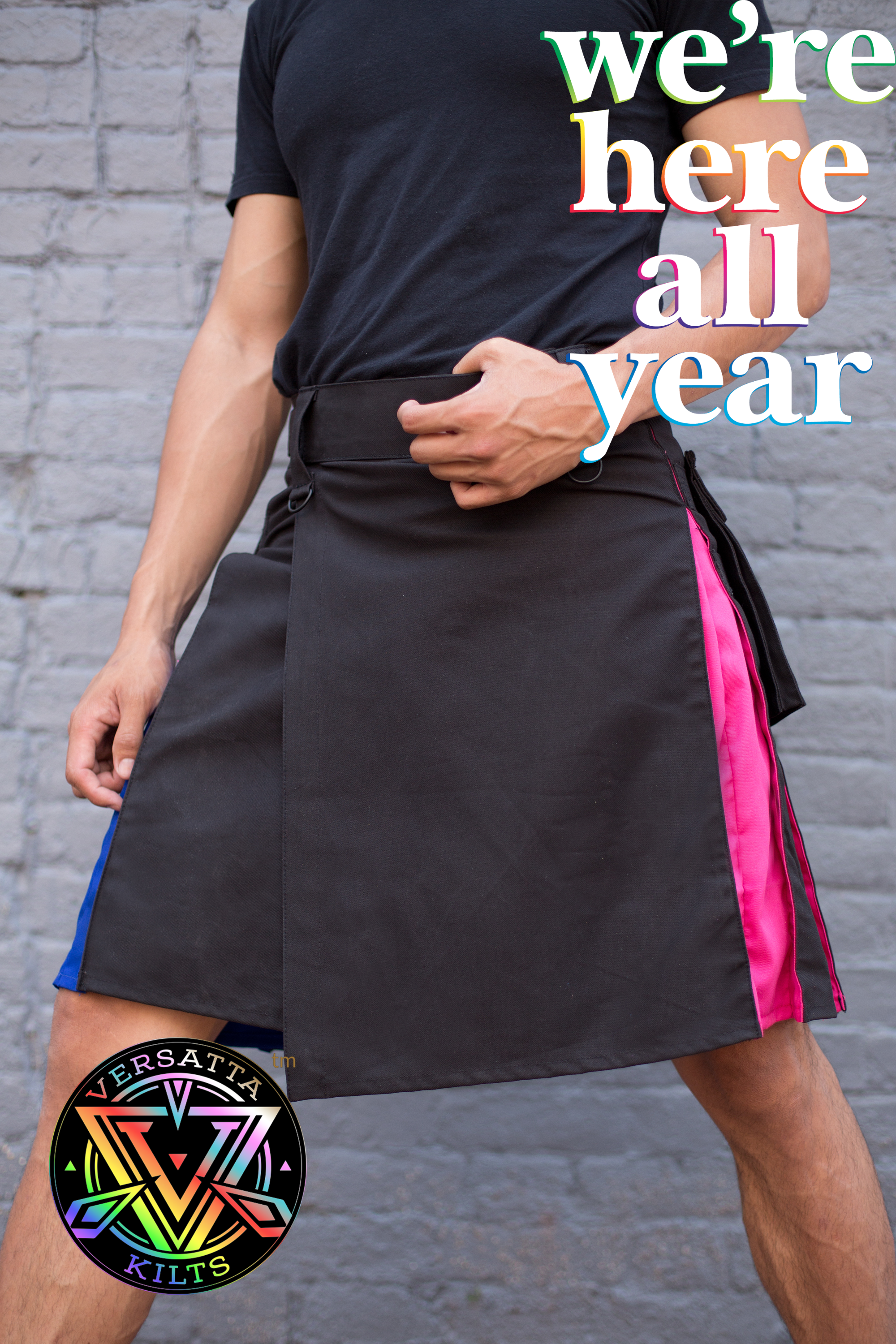 Versatta Bi Pride Hybrid Cargo Kilt - 23"