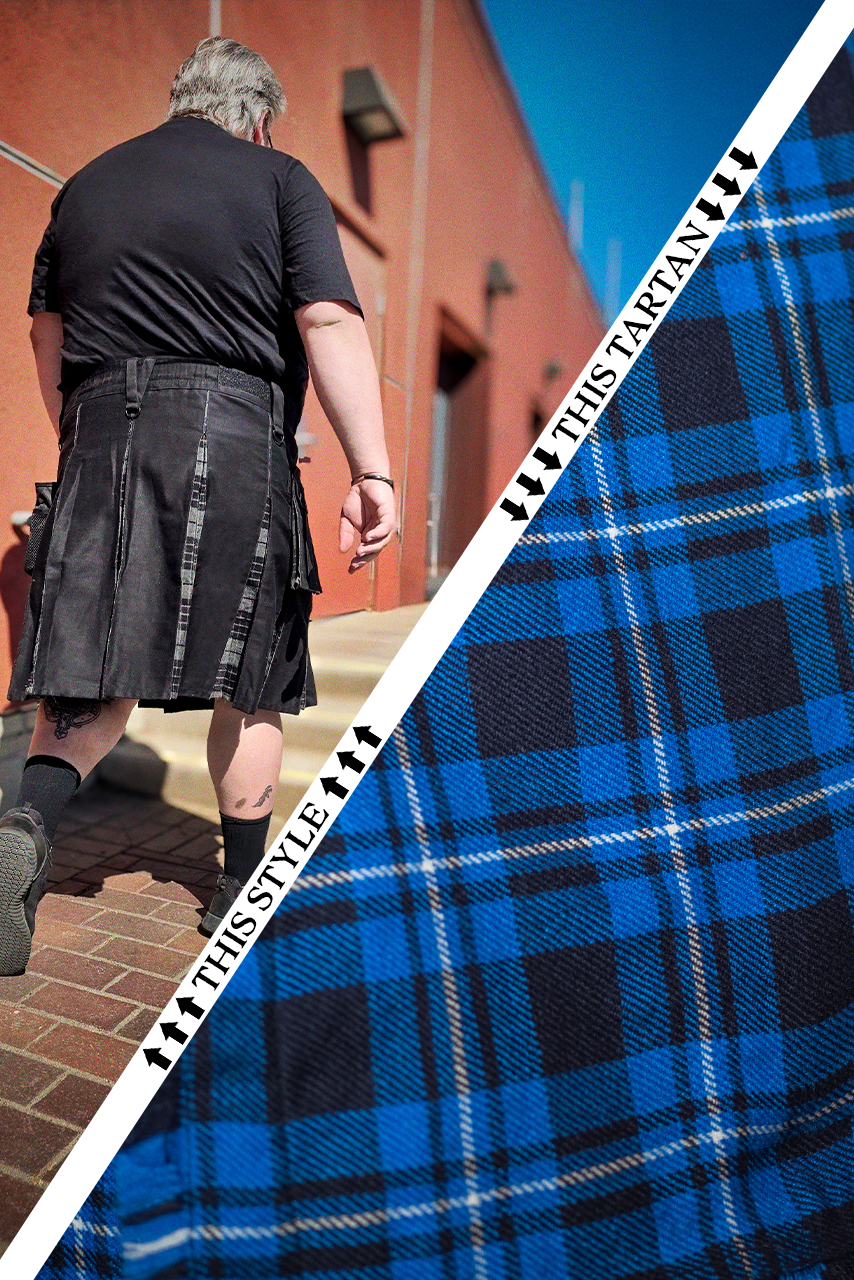 Versatta Big & Tall Tartan Hybrid Cargo Kilt - Admiral