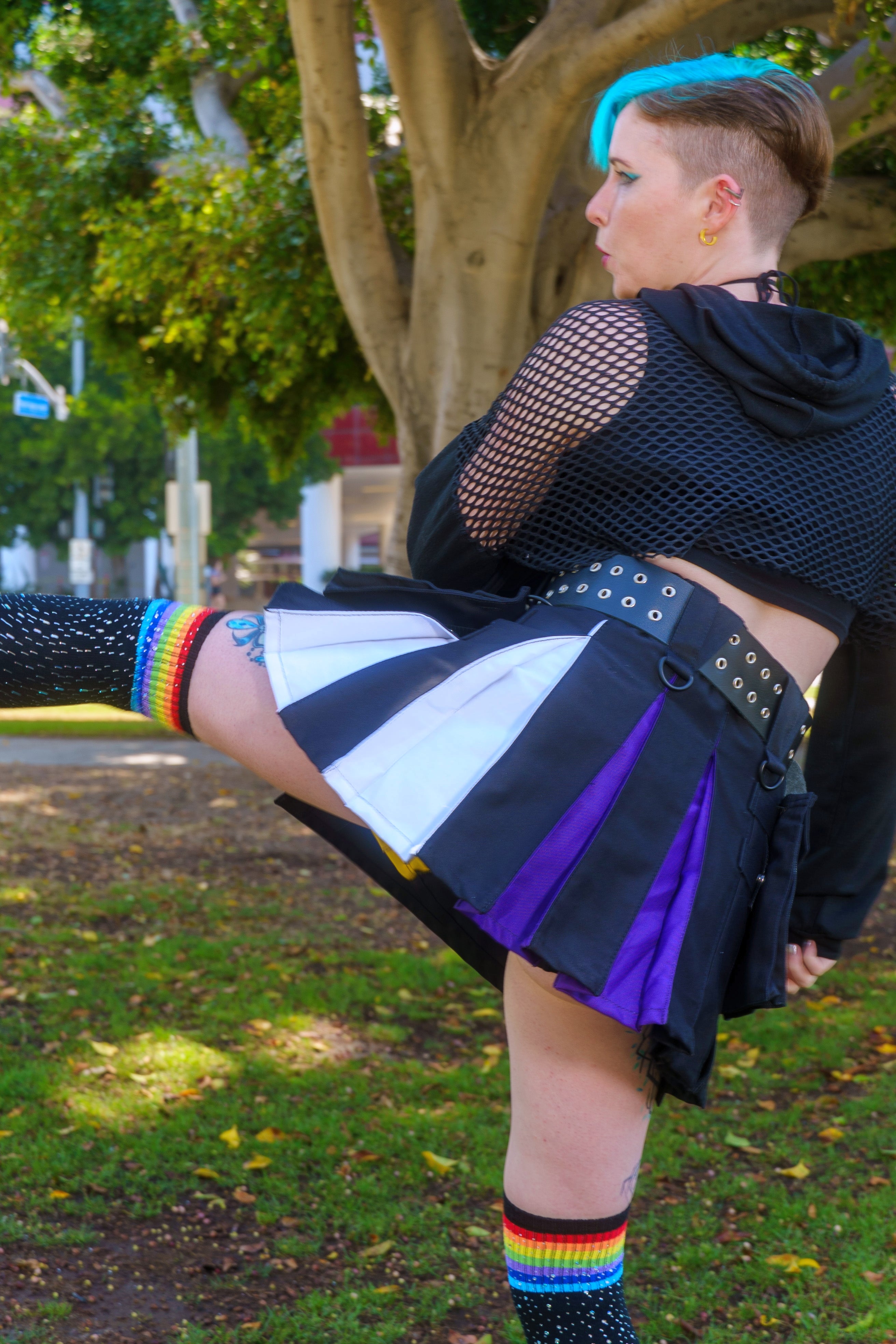 Versatta Mini Non-Binary Pride Hybrid Cargo Kilt - 15"