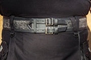 Double Down Kilt Belt - Black w/ Antique Grey