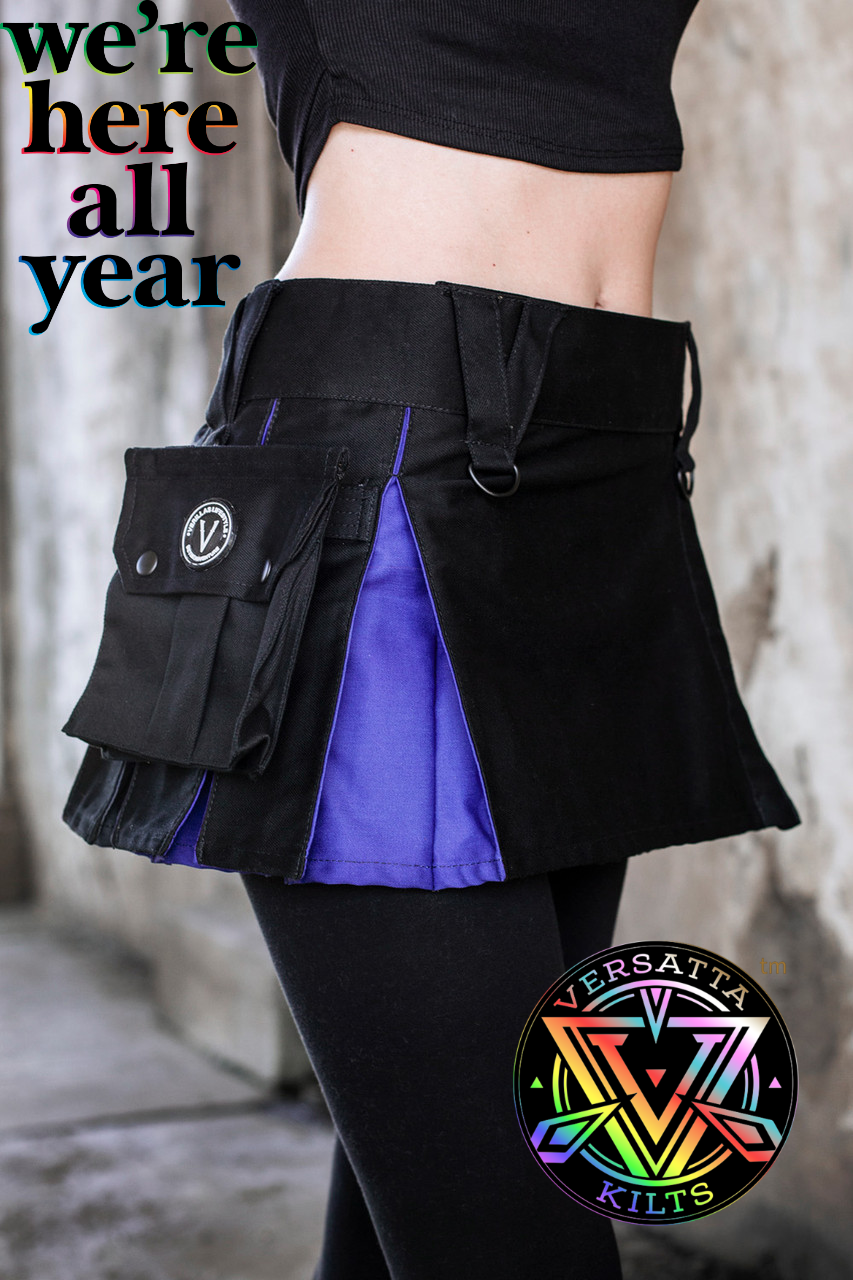 Versatta Micro Genderfluid Pride Hybrid Cargo Kilt - 12"