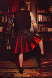 Versatta Gothic Velvet Cargo Kilt - Emberglow