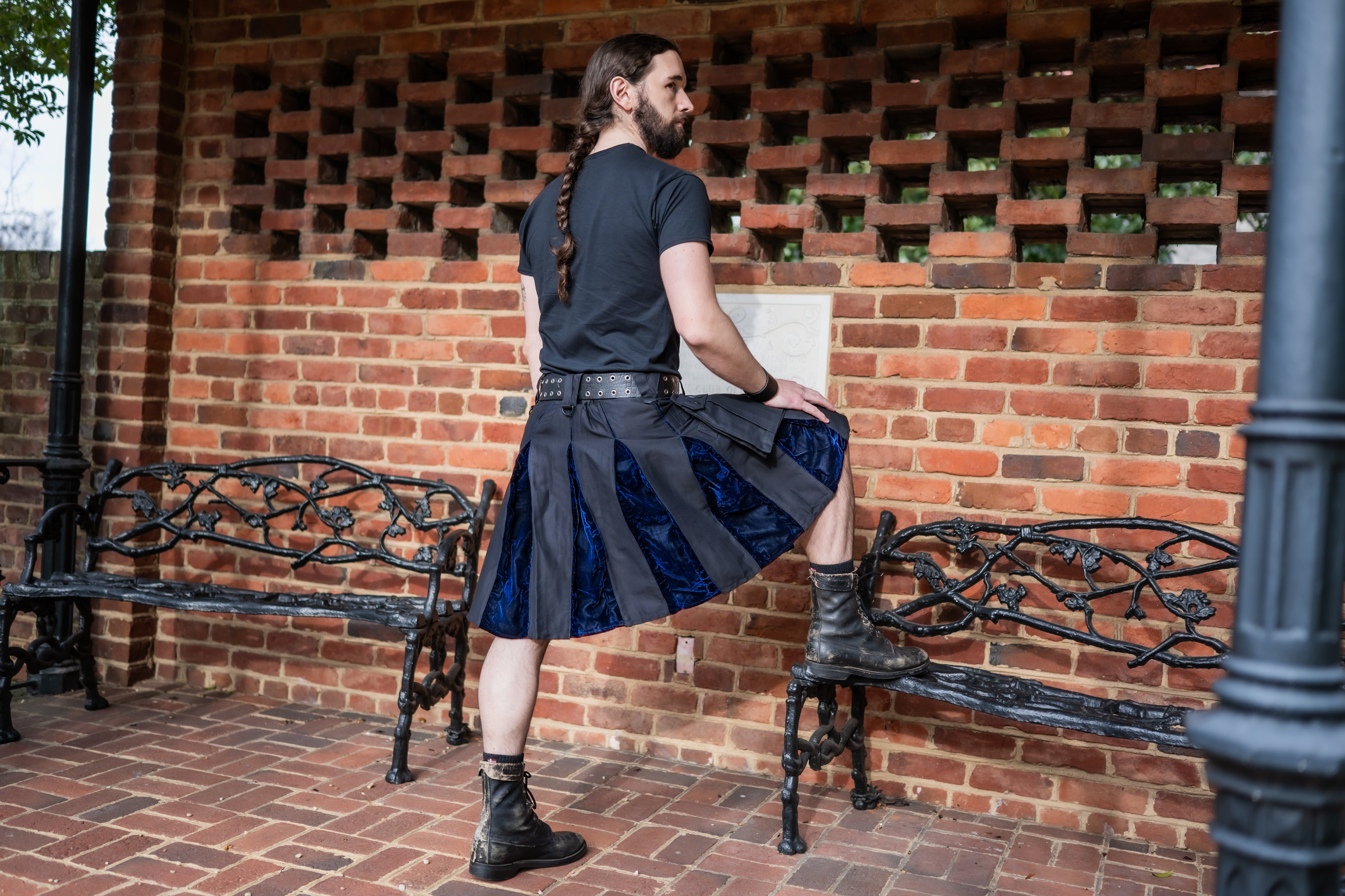 Versatta Velvet Hybrid Cargo Kilt - Blue