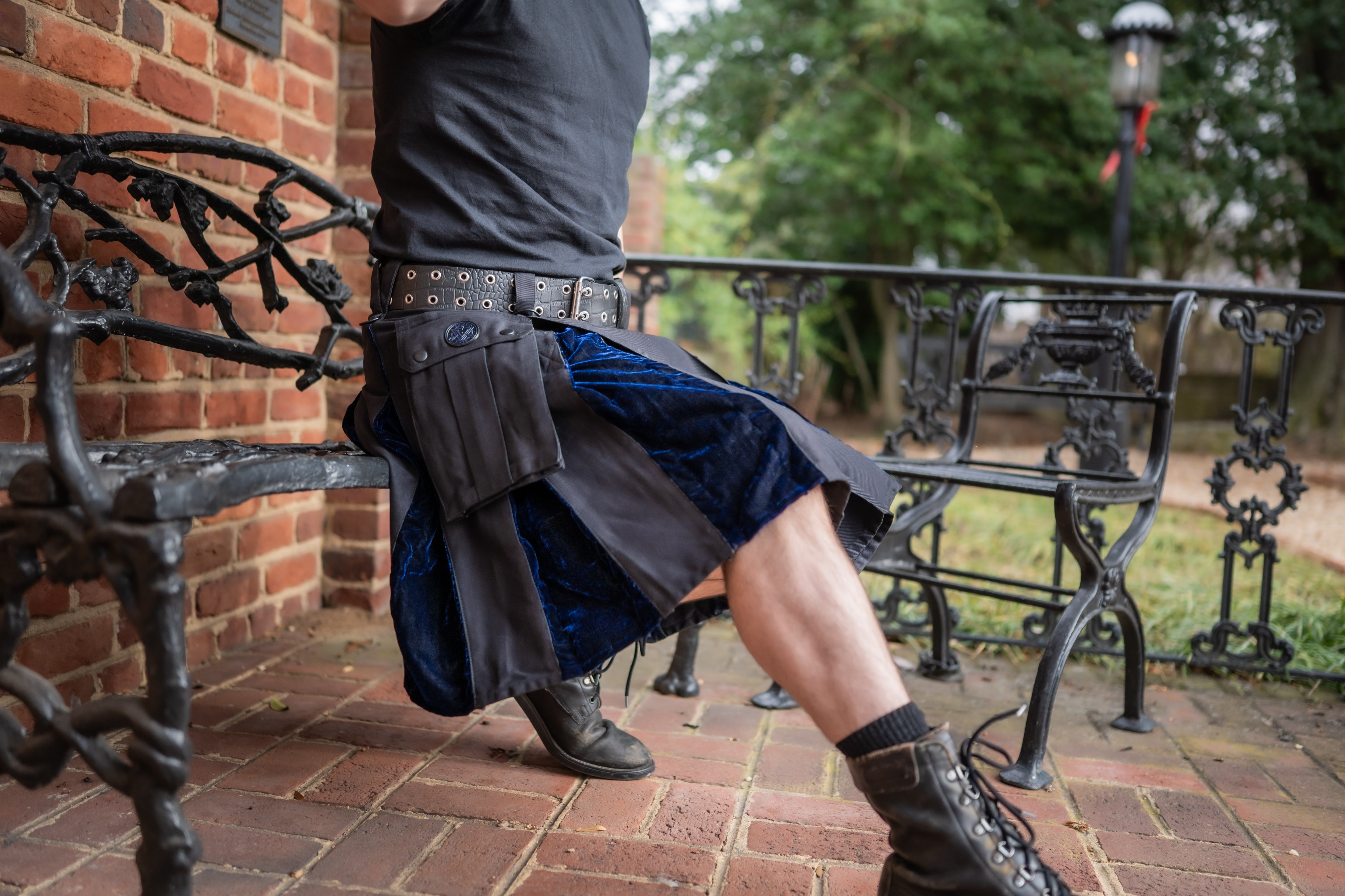 Versatta Velvet Hybrid Cargo Kilt - Blue