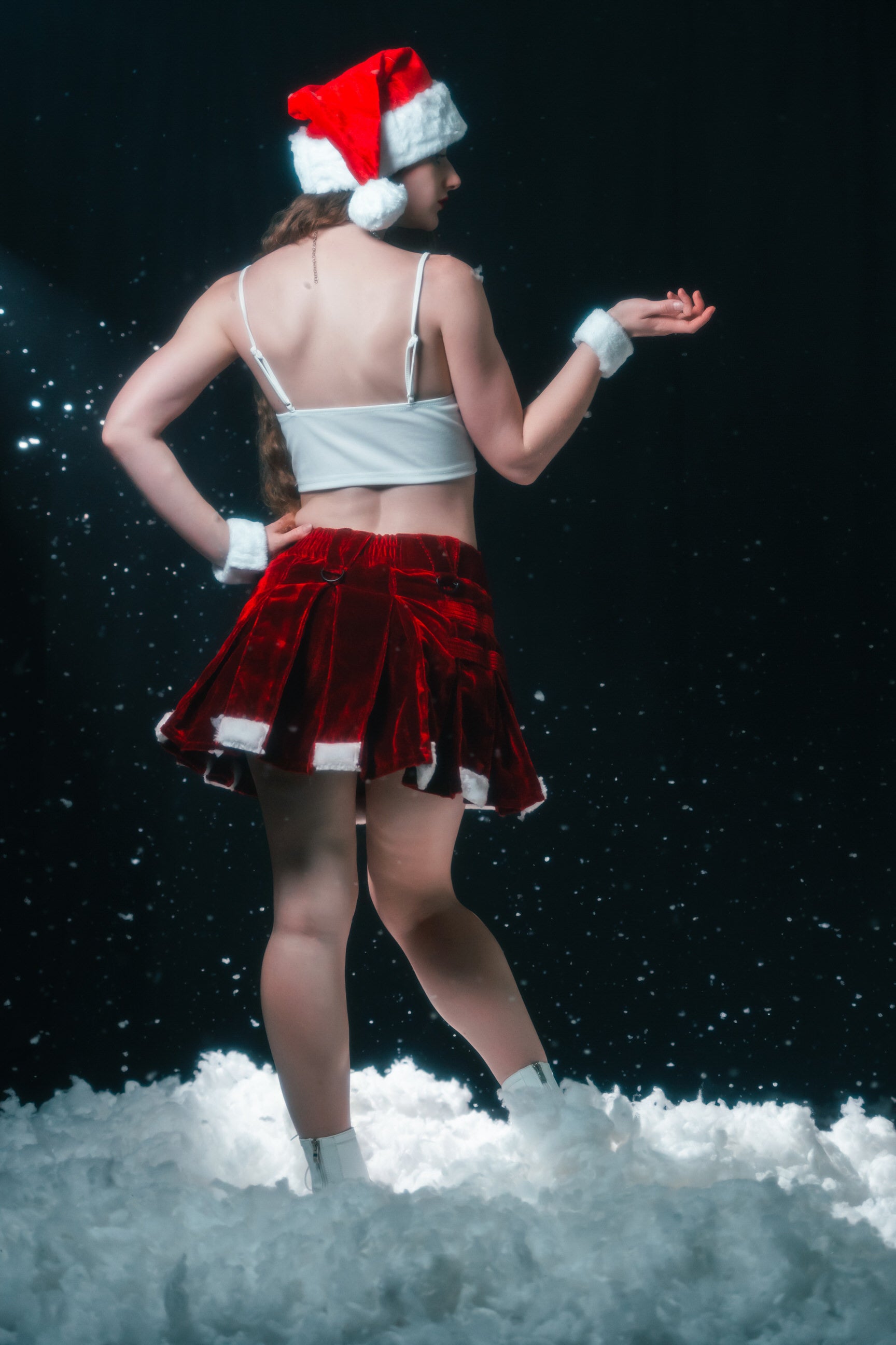 Versatta Mini Velvet Cargo - Red with White Trim