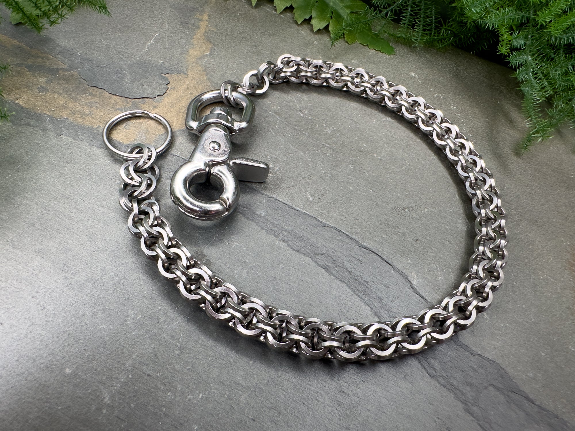 Inverted Roundmaille Square Wire Chainmaille Wallet Chain
