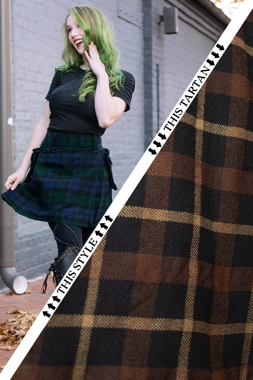 Versatta Knee-Length Tartan Cargo Kilt - Brandybuck
