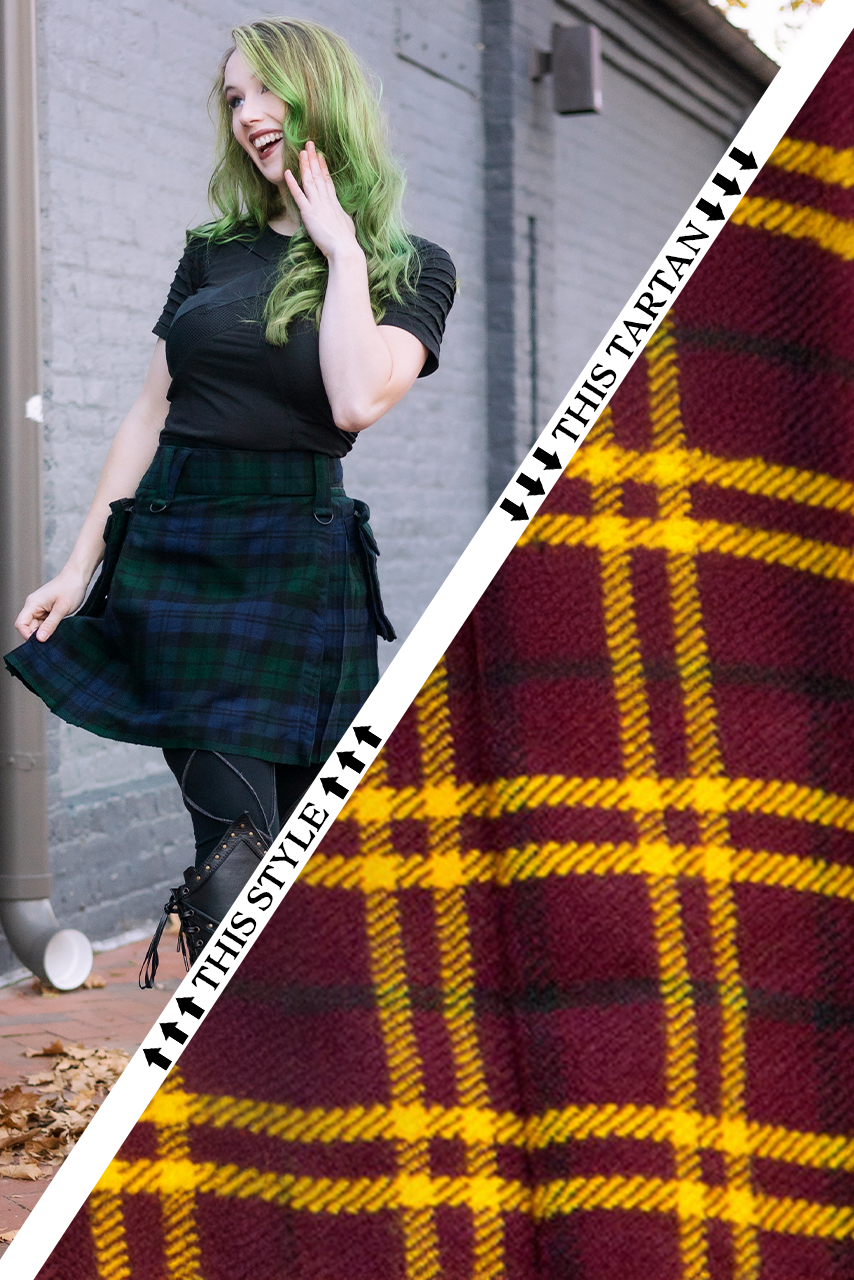 Versatta Knee-Length Tartan Cargo Kilt - Courage