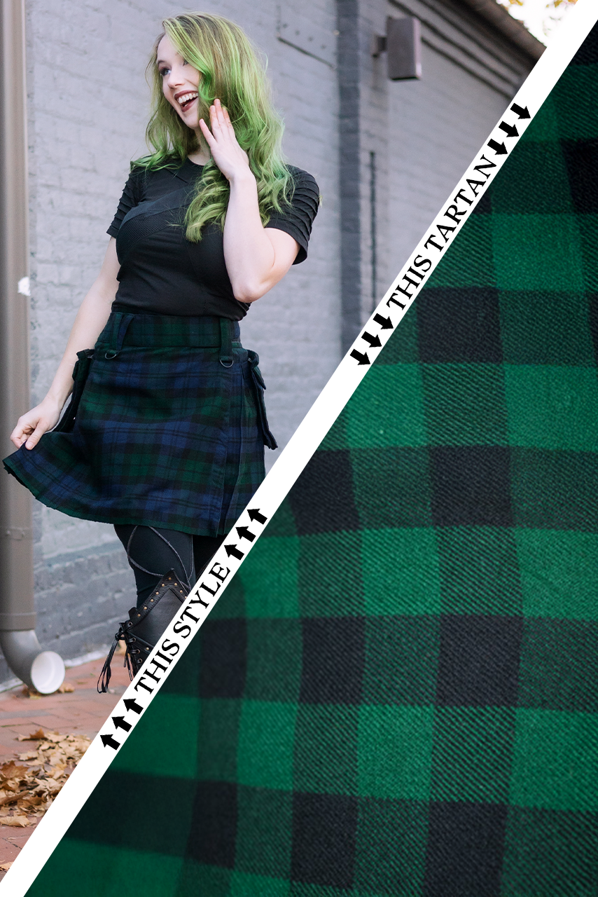 Versatta Knee-Length Tartan Cargo Kilt - Dragonseye