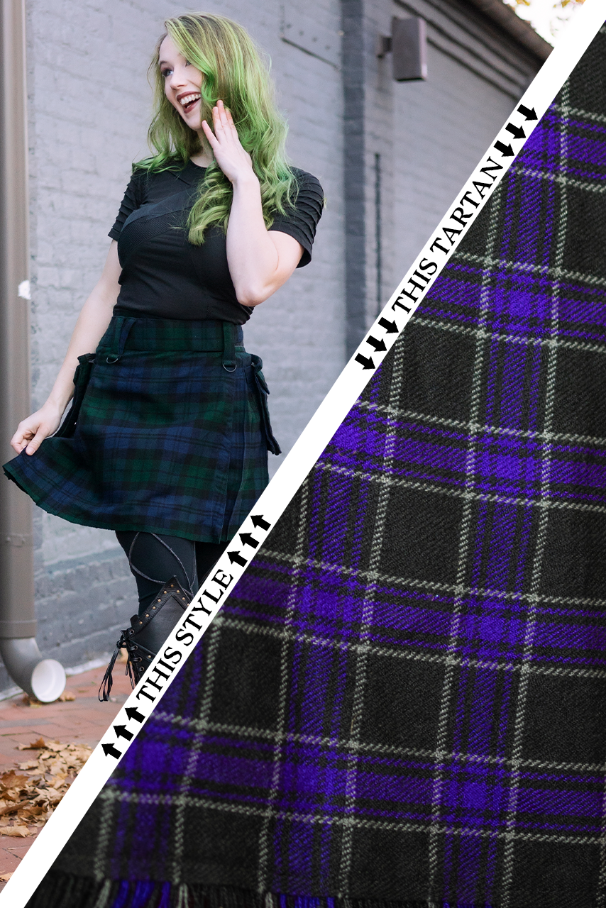 Versatta Knee-Length Tartan Cargo Kilt - Equinox