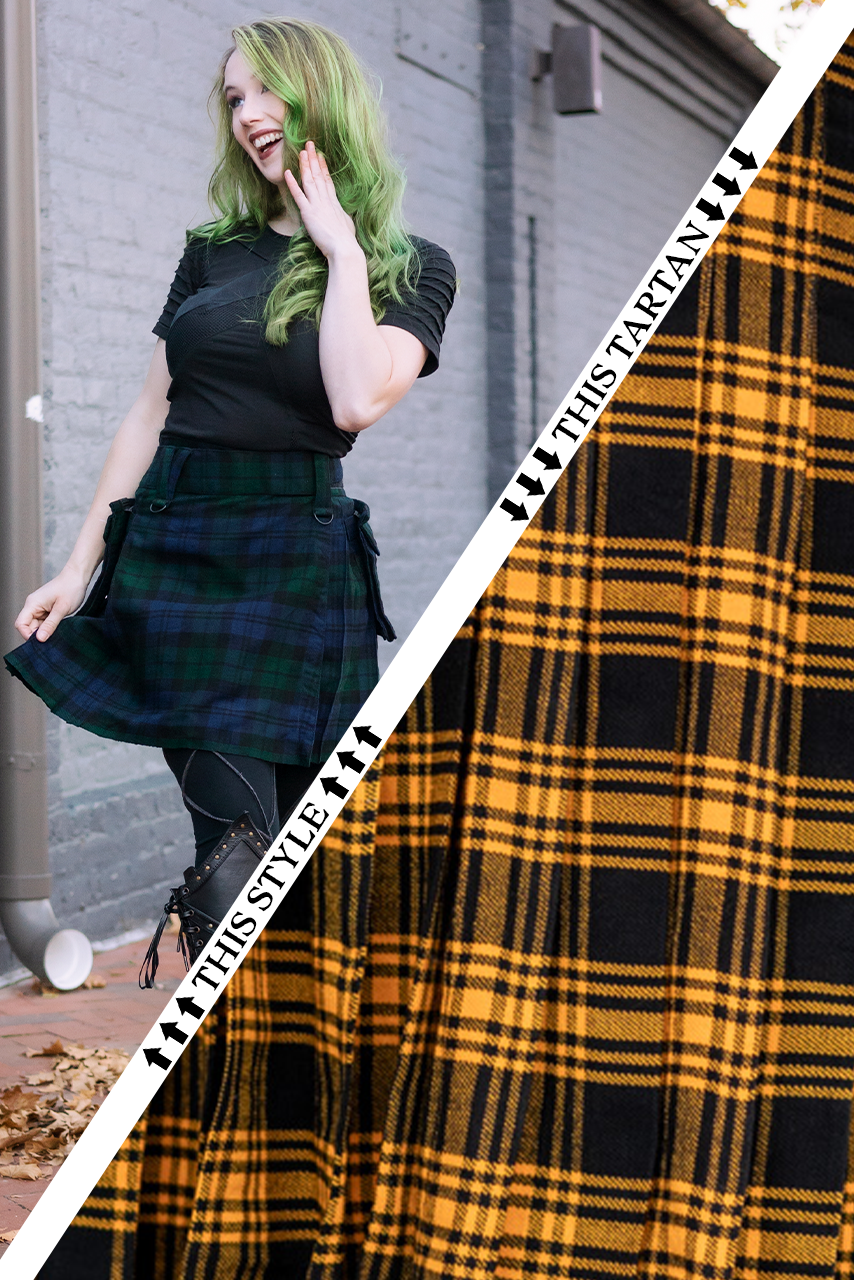 Versatta Knee-Length Tartan Cargo Kilt - Flaxenweave