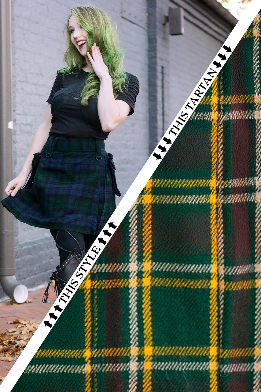 Versatta Knee-Length Tartan Cargo Kilt - Huntsman