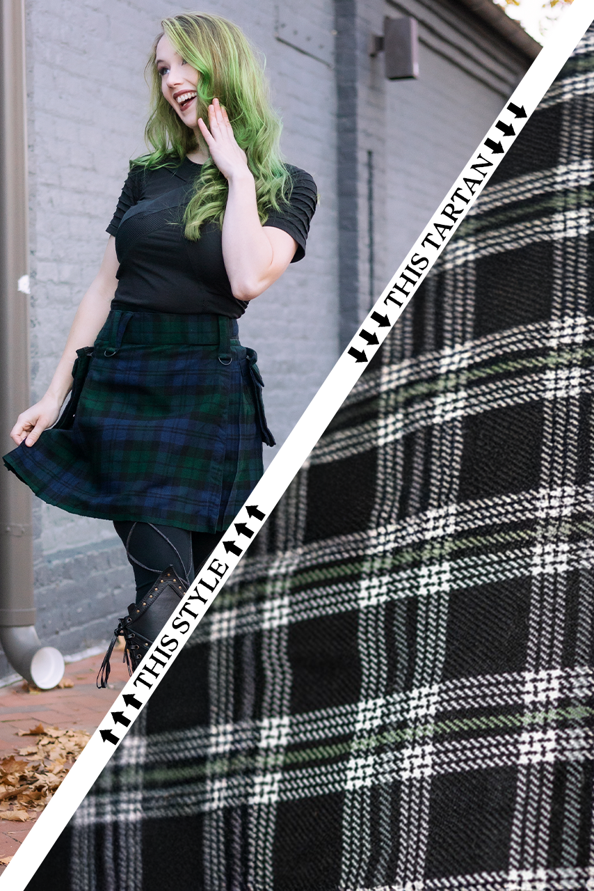 Versatta Knee-Length Tartan Cargo Kilt - Springtide