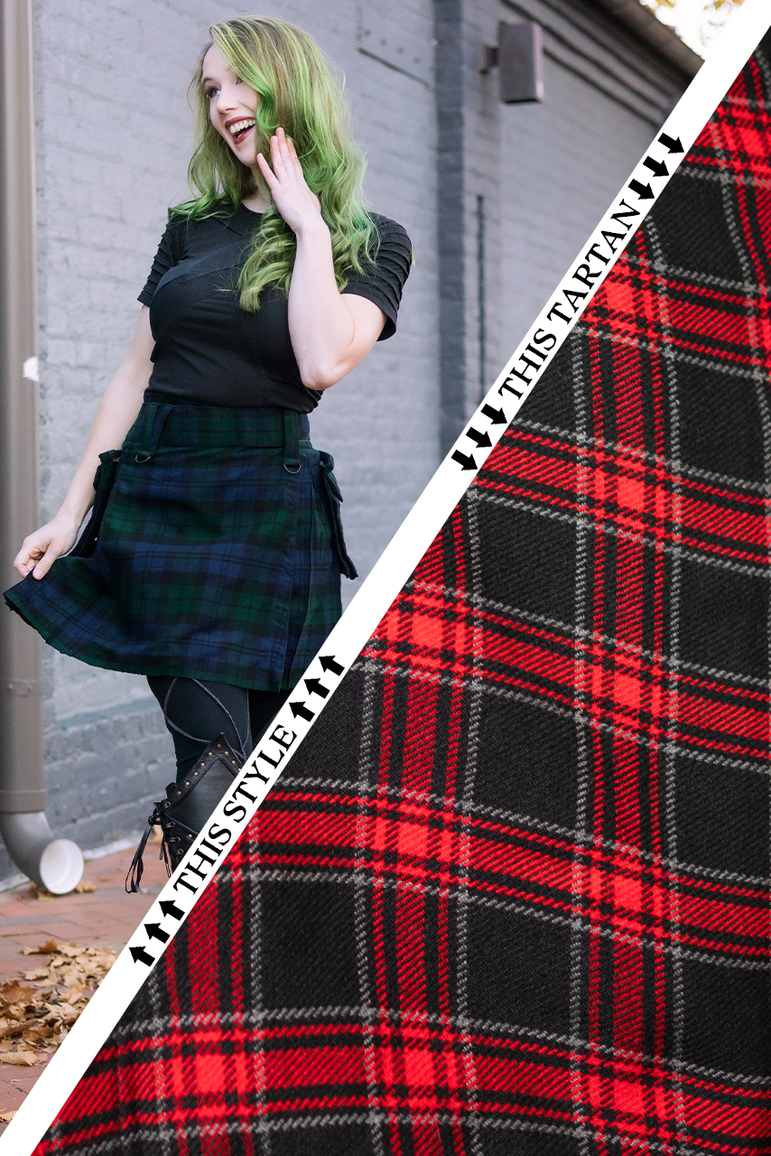 Versatta Knee-Length Tartan Cargo Kilt - Warlord