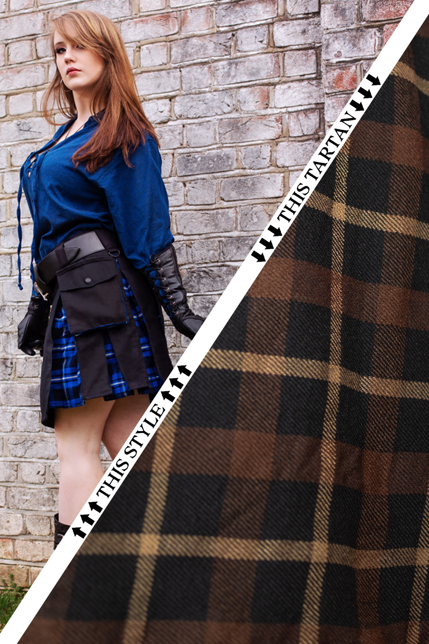 Versatta Knee-Length Tartan Hybrid Cargo Kilt - Brandybuck
