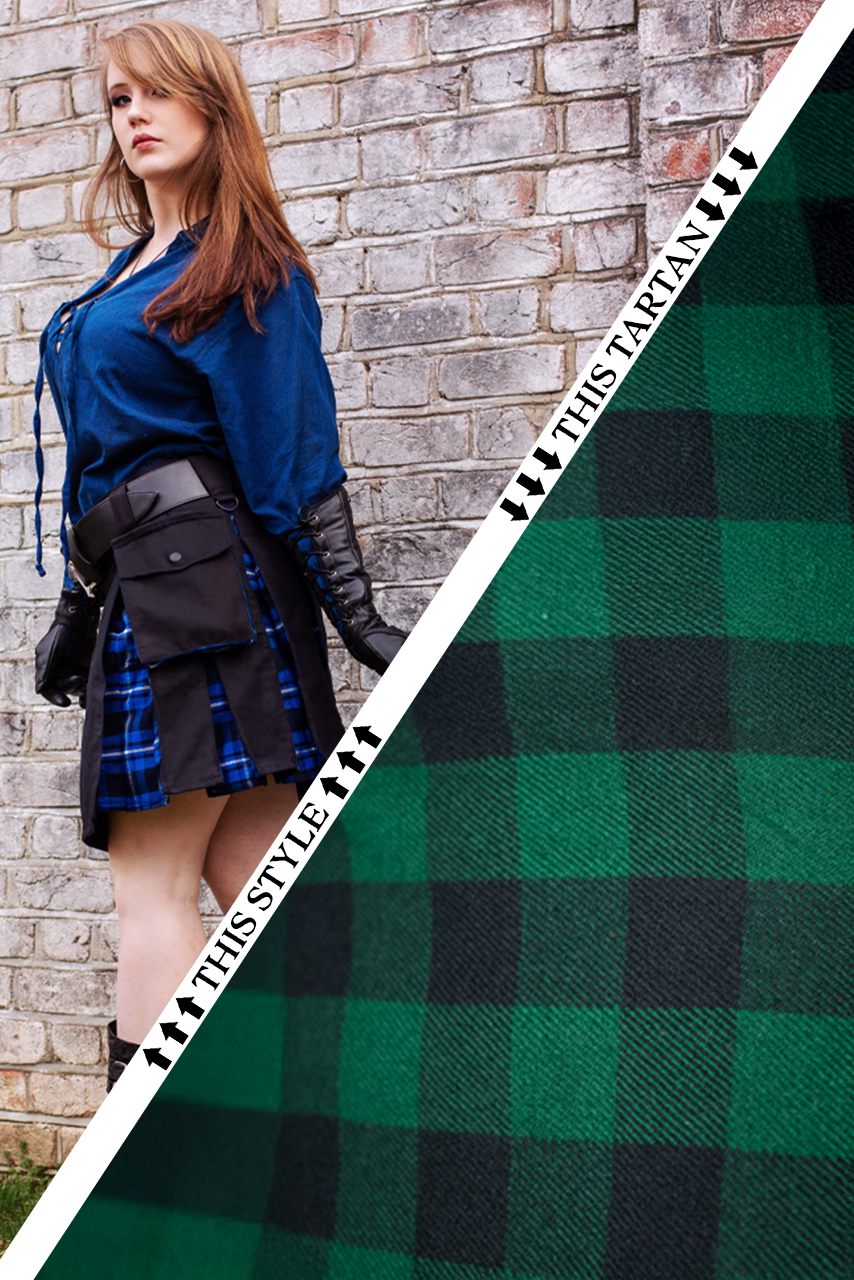 Versatta Knee-Length Tartan Hybrid Cargo Kilt - Dragonseye