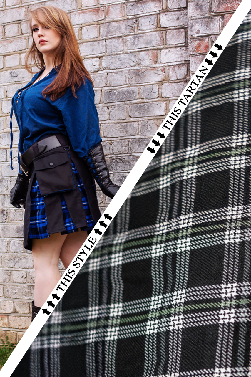 Versatta Knee-Length Tartan Hybrid Cargo Kilt - Springtide
